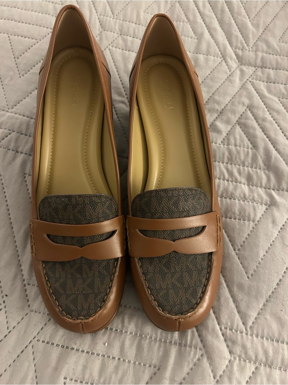 Michael Kors Women's Brown Leather & Logo Loafers